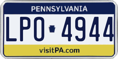 PA license plate LPO4944
