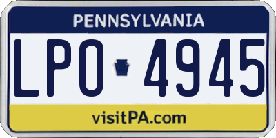 PA license plate LPO4945