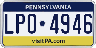 PA license plate LPO4946