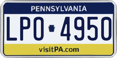PA license plate LPO4950