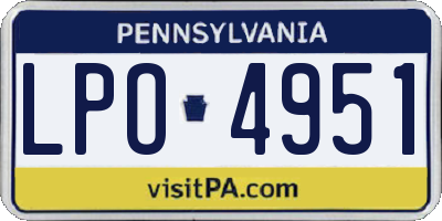 PA license plate LPO4951