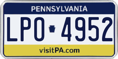 PA license plate LPO4952