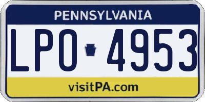 PA license plate LPO4953
