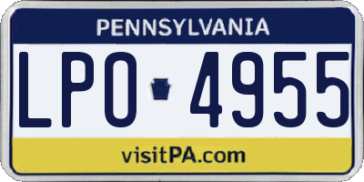 PA license plate LPO4955