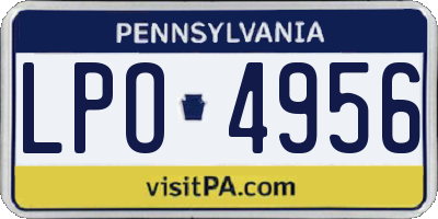 PA license plate LPO4956