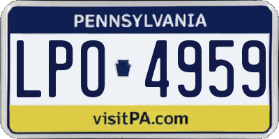 PA license plate LPO4959