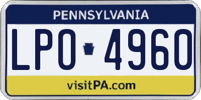 PA license plate LPO4960