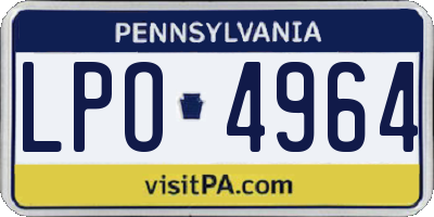 PA license plate LPO4964