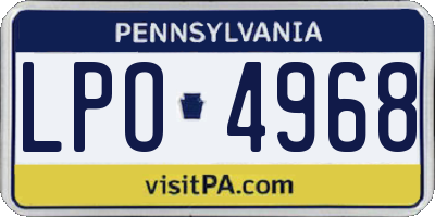 PA license plate LPO4968