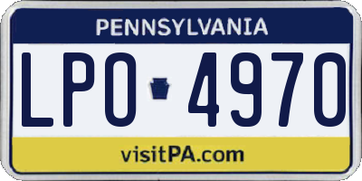 PA license plate LPO4970