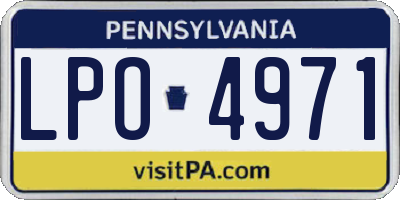PA license plate LPO4971