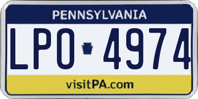PA license plate LPO4974