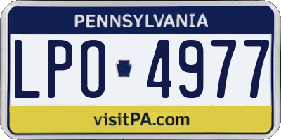 PA license plate LPO4977