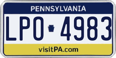 PA license plate LPO4983