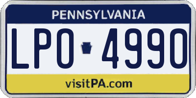 PA license plate LPO4990