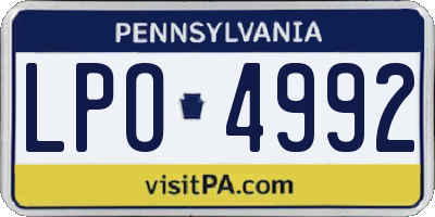 PA license plate LPO4992
