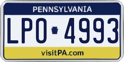 PA license plate LPO4993