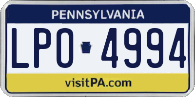 PA license plate LPO4994