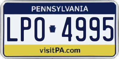PA license plate LPO4995