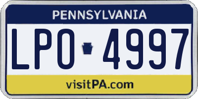 PA license plate LPO4997