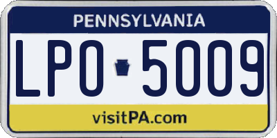 PA license plate LPO5009