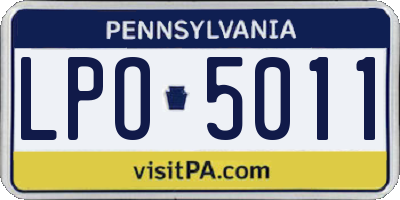 PA license plate LPO5011