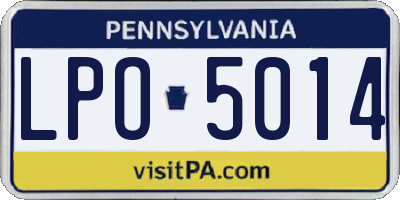PA license plate LPO5014