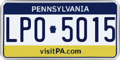PA license plate LPO5015