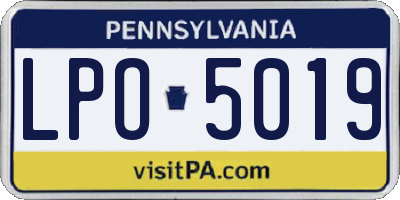 PA license plate LPO5019