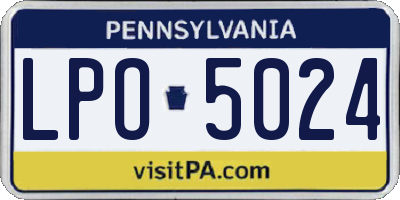 PA license plate LPO5024