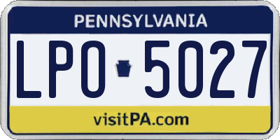 PA license plate LPO5027