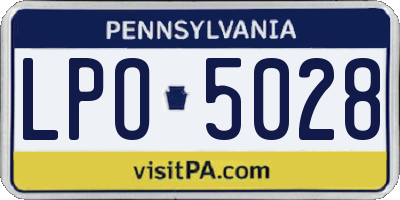 PA license plate LPO5028