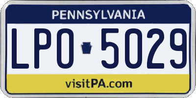 PA license plate LPO5029