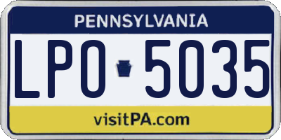 PA license plate LPO5035