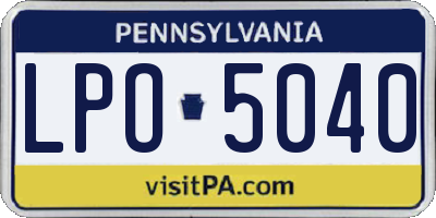 PA license plate LPO5040