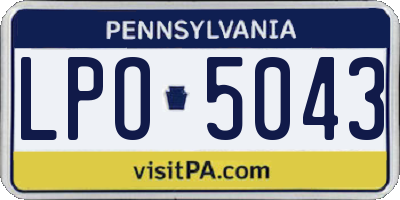 PA license plate LPO5043