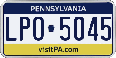 PA license plate LPO5045