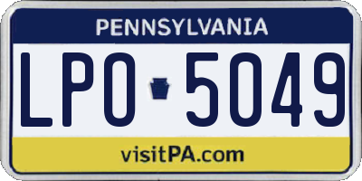 PA license plate LPO5049