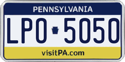 PA license plate LPO5050