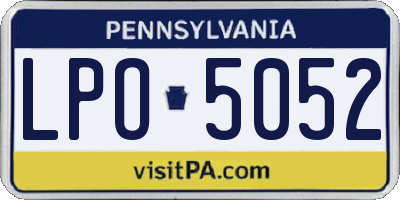 PA license plate LPO5052