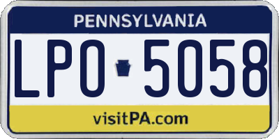 PA license plate LPO5058