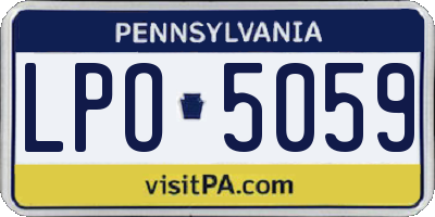 PA license plate LPO5059