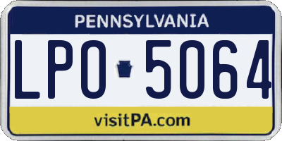 PA license plate LPO5064
