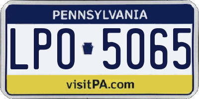 PA license plate LPO5065