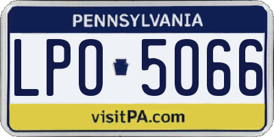 PA license plate LPO5066