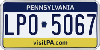 PA license plate LPO5067