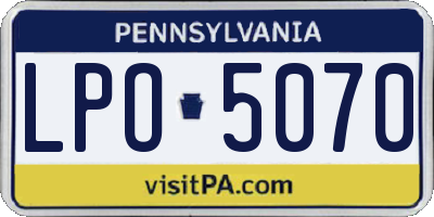 PA license plate LPO5070