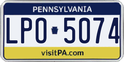 PA license plate LPO5074