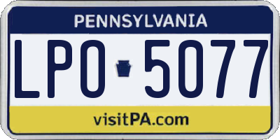 PA license plate LPO5077