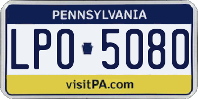 PA license plate LPO5080